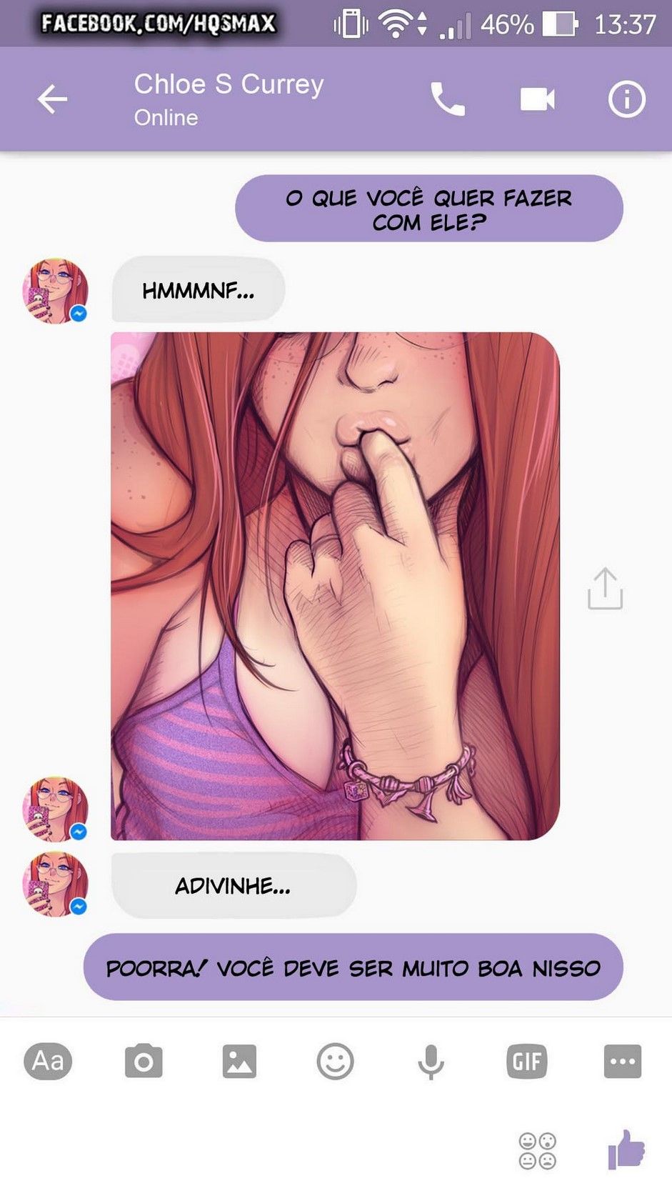 Contos Eróticos - Chloe fazendo sexo pelo Whatsapp - Hentai