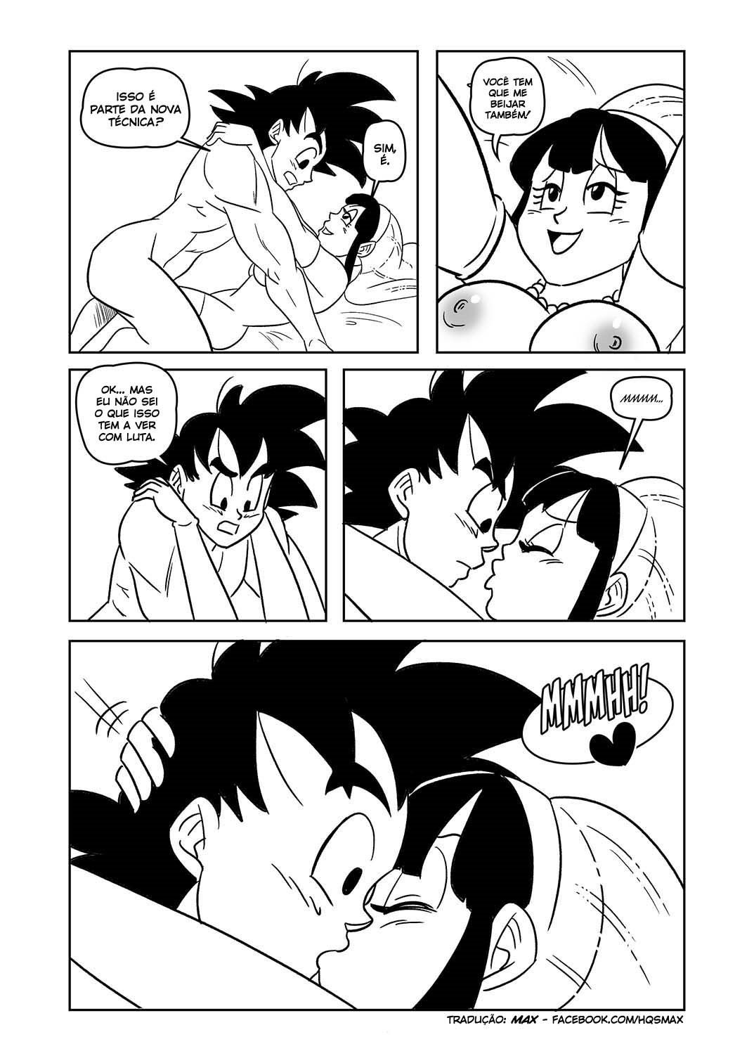 Dragon Ball Z Hentai - Goku e Chichi em lua de mel - HQ de Sexo